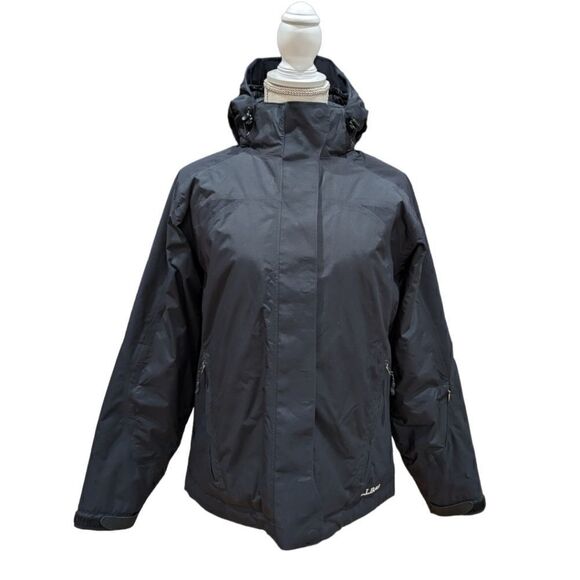 L.L. Bean Women's Black Insulated Primaloft Shell Jacket Zip up Hoody Size S - Picture 1 of 13